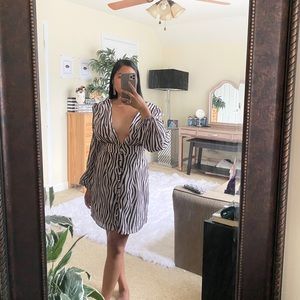 Nasty Gal Zebra Balloon Sleeve Dress